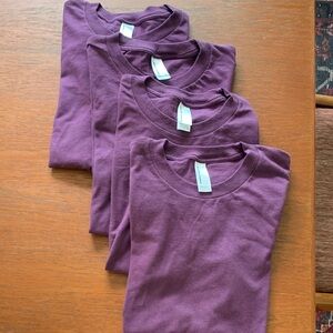 Bundle of 4 American Apparel Eggplant Purple tshirts small